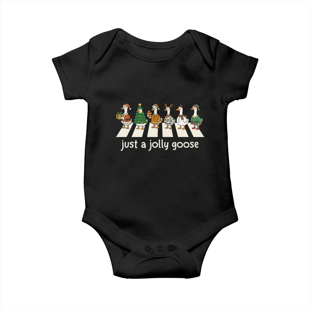 Just A Jolly Goose Baby Onesie Funny Christmas Duck Meme - Wonder Print Shop