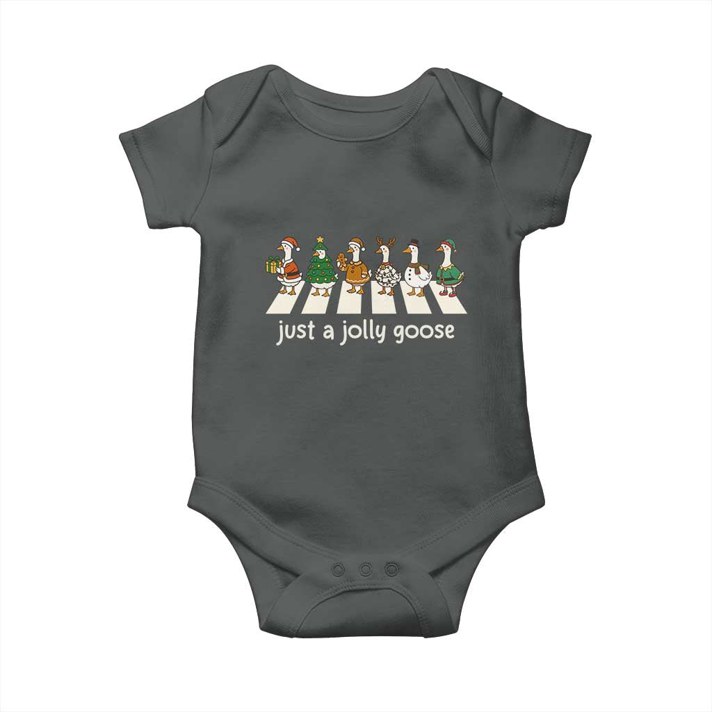 Just A Jolly Goose Baby Onesie Funny Christmas Duck Meme - Wonder Print Shop