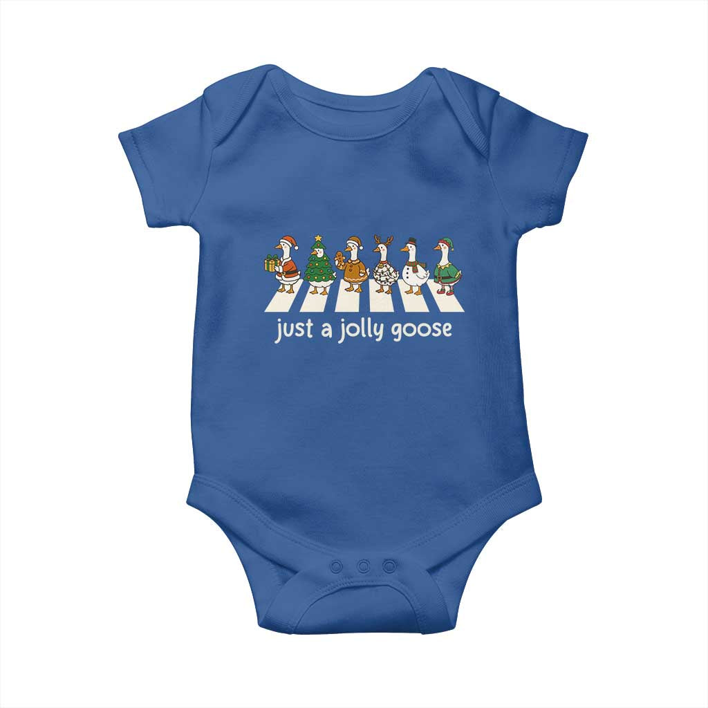 Just A Jolly Goose Baby Onesie Funny Christmas Duck Meme - Wonder Print Shop