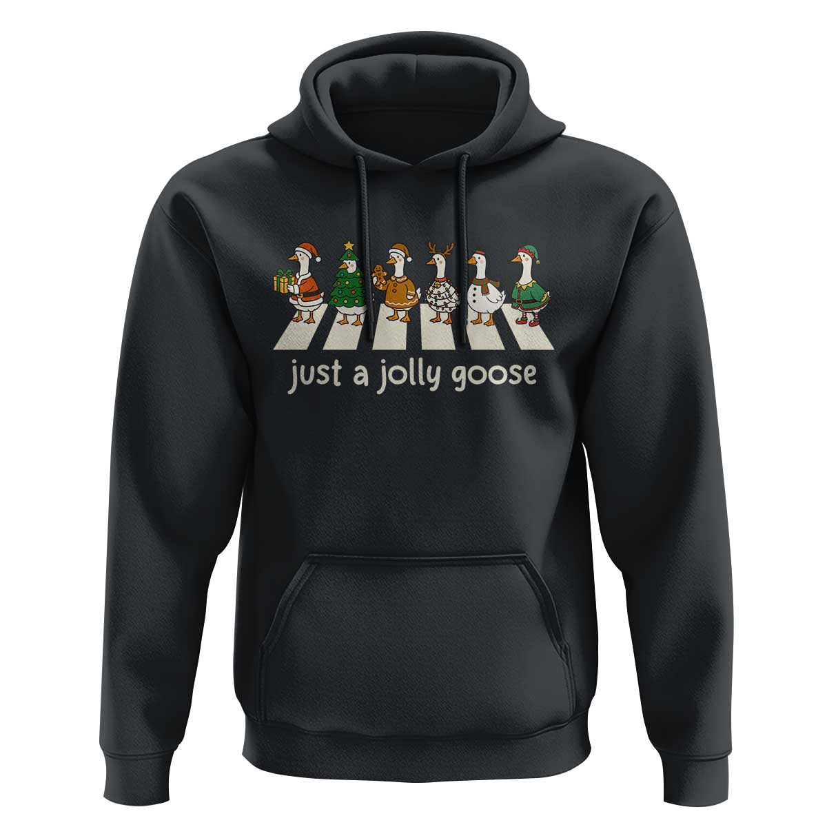 Just A Jolly Goose Hoodie Funny Christmas Duck Meme - Wonder Print Shop
