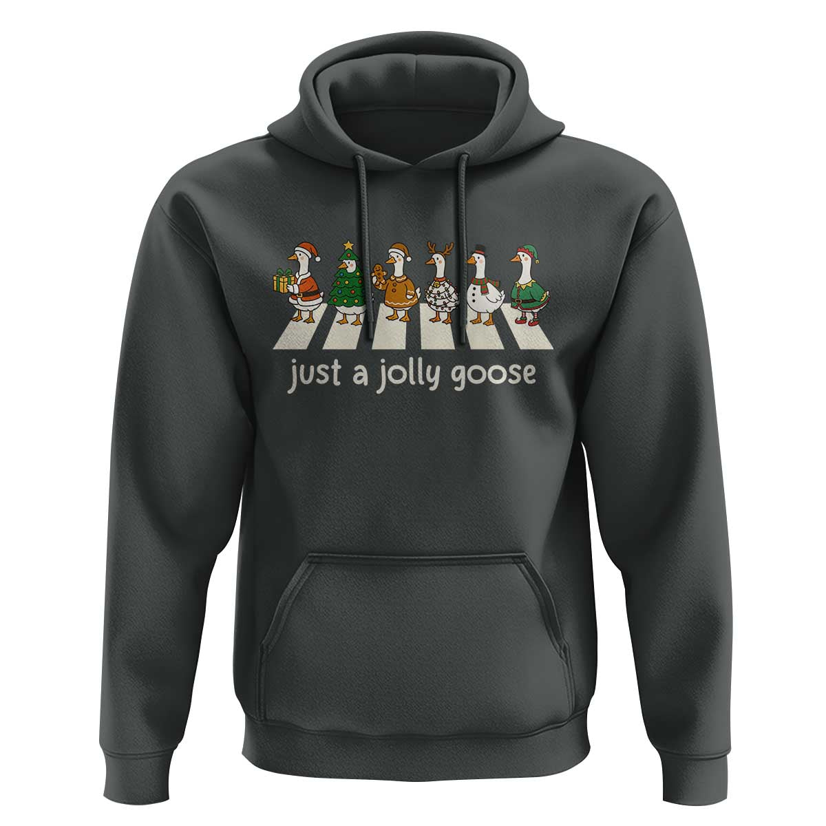 Just A Jolly Goose Hoodie Funny Christmas Duck Meme - Wonder Print Shop
