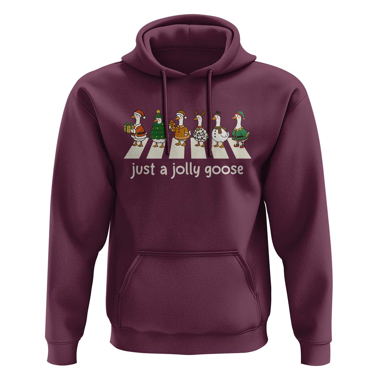 Just A Jolly Goose Hoodie Funny Christmas Duck Meme - Wonder Print Shop