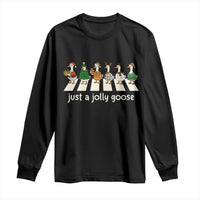 Just A Jolly Goose Long Sleeve Shirt Funny Christmas Duck Meme - Wonder Print Shop