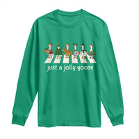 Just A Jolly Goose Long Sleeve Shirt Funny Christmas Duck Meme - Wonder Print Shop