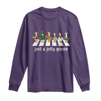 Just A Jolly Goose Long Sleeve Shirt Funny Christmas Duck Meme - Wonder Print Shop