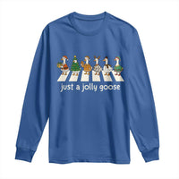 Just A Jolly Goose Long Sleeve Shirt Funny Christmas Duck Meme - Wonder Print Shop