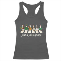 Just A Jolly Goose Racerback Tank Top Funny Christmas Duck Meme - Wonder Print Shop