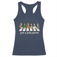 Just A Jolly Goose Racerback Tank Top Funny Christmas Duck Meme - Wonder Print Shop