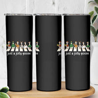 Just A Jolly Goose Skinny Tumbler Funny Christmas Duck Meme - Wonder Print Shop
