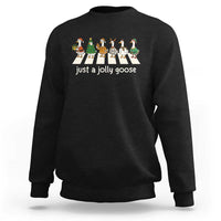 Just A Jolly Goose Sweatshirt Funny Christmas Duck Meme - Wonder Print Shop