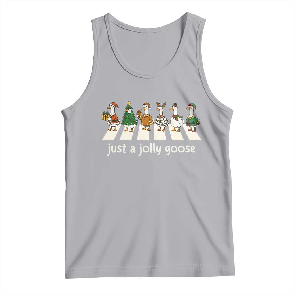 Just A Jolly Goose Tank Top Funny Christmas Duck Meme - Wonder Print Shop
