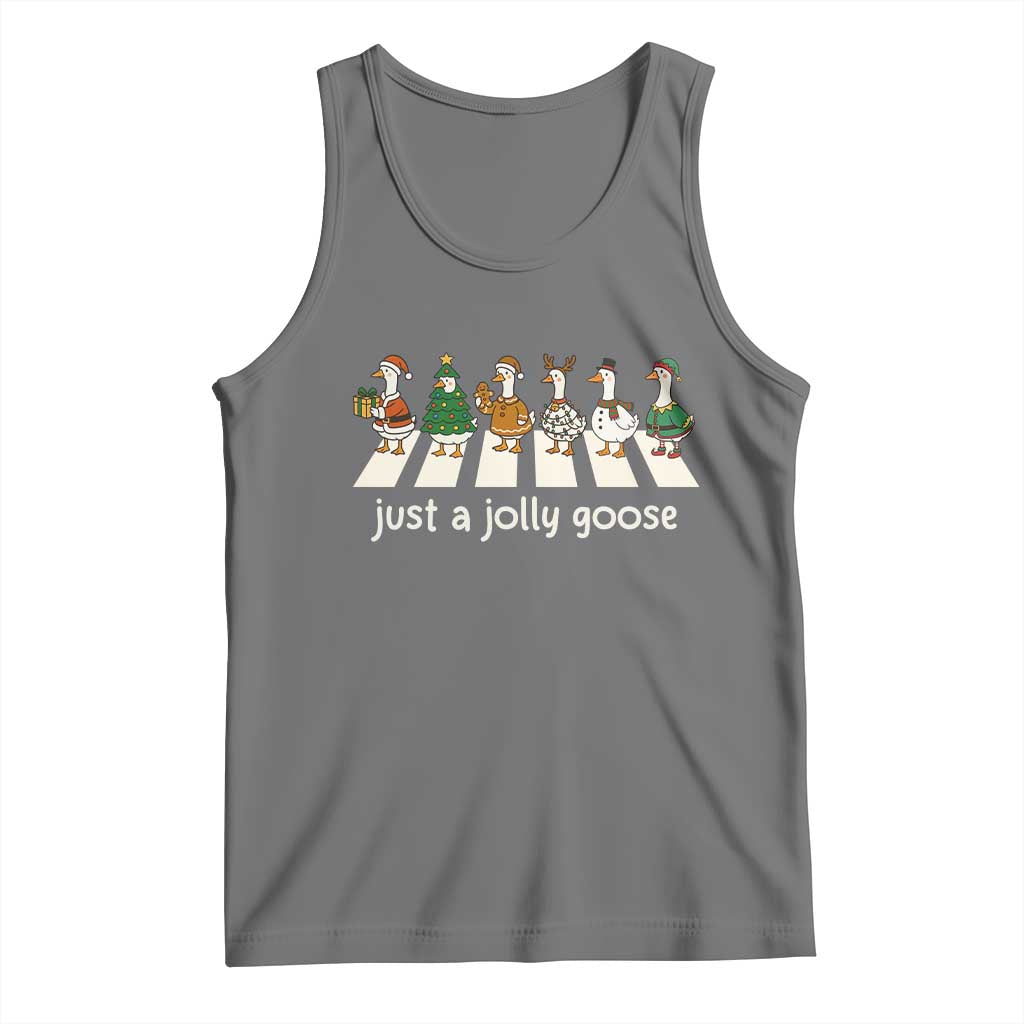 Just A Jolly Goose Tank Top Funny Christmas Duck Meme - Wonder Print Shop