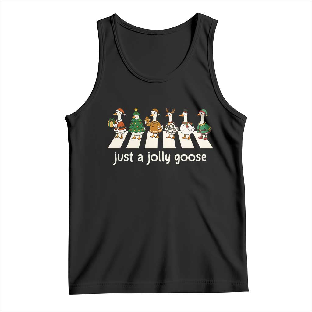Just A Jolly Goose Tank Top Funny Christmas Duck Meme - Wonder Print Shop
