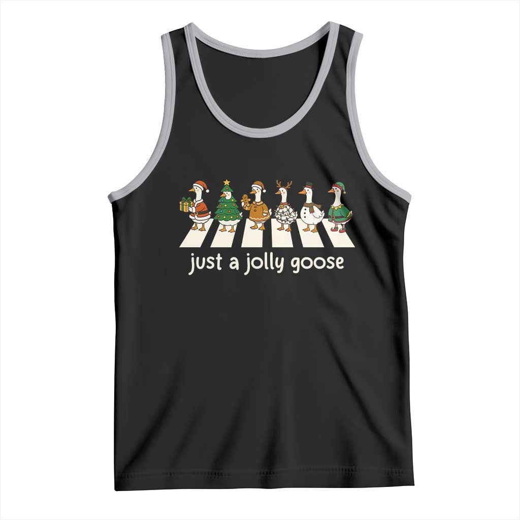 Just A Jolly Goose Tank Top Funny Christmas Duck Meme - Wonder Print Shop