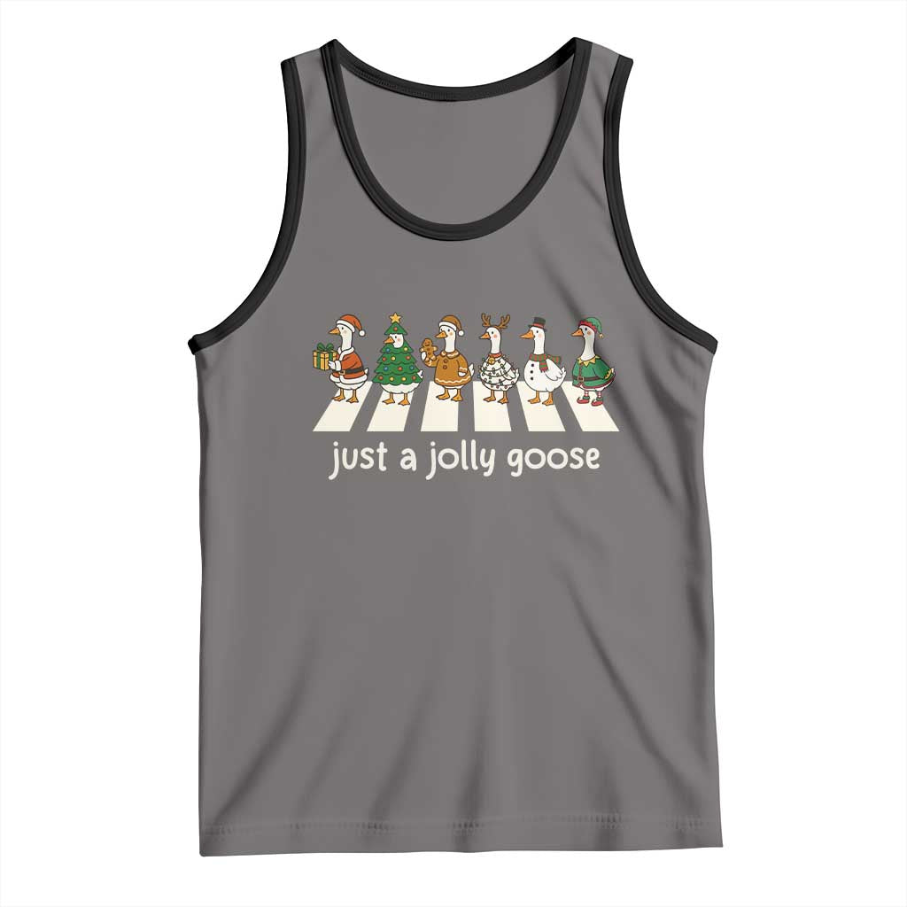 Just A Jolly Goose Tank Top Funny Christmas Duck Meme - Wonder Print Shop