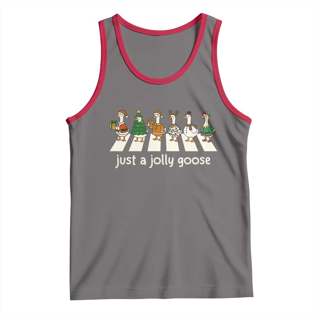 Just A Jolly Goose Tank Top Funny Christmas Duck Meme - Wonder Print Shop