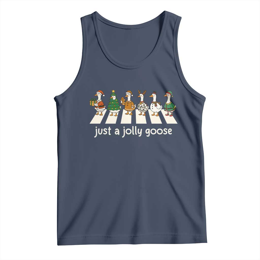 Just A Jolly Goose Tank Top Funny Christmas Duck Meme - Wonder Print Shop