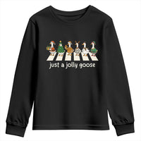 Just A Jolly Goose Youth Sweatshirt Funny Christmas Duck Meme - Wonder Print Shop