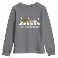Just A Jolly Goose Youth Sweatshirt Funny Christmas Duck Meme - Wonder Print Shop