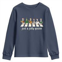 Just A Jolly Goose Youth Sweatshirt Funny Christmas Duck Meme - Wonder Print Shop