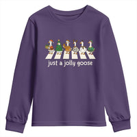 Just A Jolly Goose Youth Sweatshirt Funny Christmas Duck Meme - Wonder Print Shop
