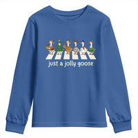 Just A Jolly Goose Youth Sweatshirt Funny Christmas Duck Meme - Wonder Print Shop