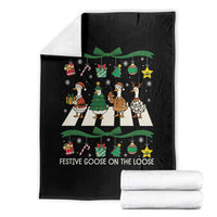 Festive Goose On The Loose Christmas Throw Blanket Cute Xmas Duck Silly Gooses Coquette Bow - Wonder Print Shop