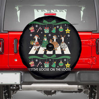 Festive Goose On The Loose Christmas Spare Tire Cover Cute Xmas Duck Silly Gooses Coquette Bow - Wonder Print Shop