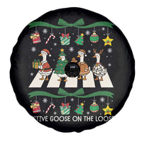 Festive Goose On The Loose Christmas Spare Tire Cover Cute Xmas Duck Silly Gooses Coquette Bow - Wonder Print Shop