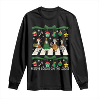 Festive Goose On The Loose Christmas Long Sleeve Shirt Cute Xmas Duck Silly Gooses Coquette Bow - Wonder Print Shop