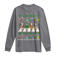 Festive Goose On The Loose Christmas Long Sleeve Shirt Cute Xmas Duck Silly Gooses Coquette Bow - Wonder Print Shop