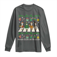 Festive Goose On The Loose Christmas Long Sleeve Shirt Cute Xmas Duck Silly Gooses Coquette Bow - Wonder Print Shop