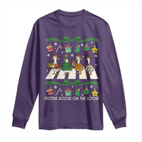 Festive Goose On The Loose Christmas Long Sleeve Shirt Cute Xmas Duck Silly Gooses Coquette Bow - Wonder Print Shop