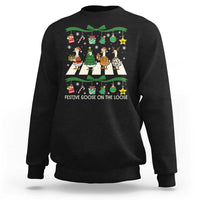 Festive Goose On The Loose Christmas Sweatshirt Cute Xmas Duck Silly Gooses Coquette Bow - Wonder Print Shop