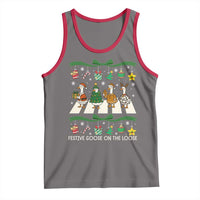 Festive Goose On The Loose Christmas Tank Top Cute Xmas Duck Silly Gooses Coquette Bow - Wonder Print Shop