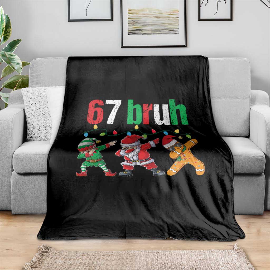 67 Christmas Throw Blanket Funny Six Seven Bruh Dabbing Santa Meme Pajamas - Wonder Print Shop