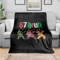 67 Christmas Throw Blanket Funny Six Seven Bruh Dabbing Santa Meme Pajamas - Wonder Print Shop