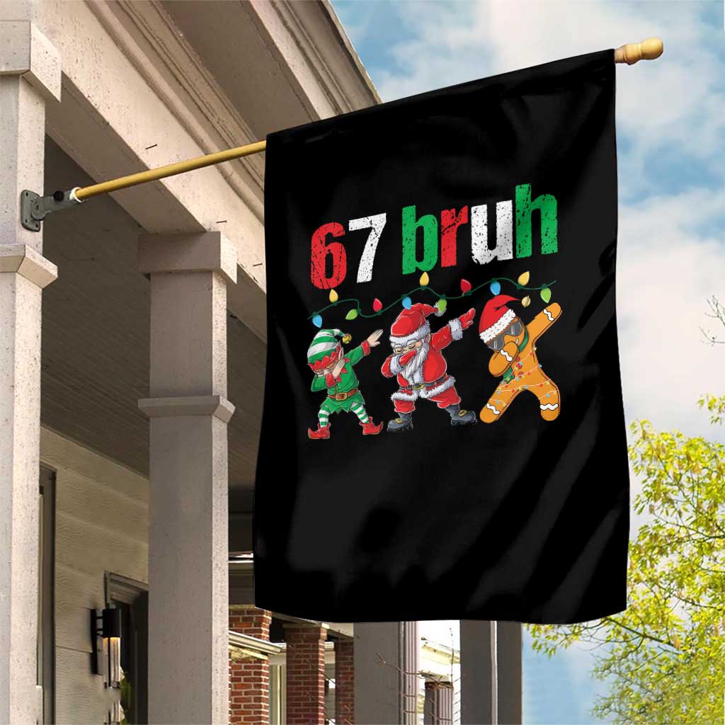 67 Christmas Garden Flag Funny Six Seven Bruh Dabbing Santa Meme Pajamas - Wonder Print Shop
