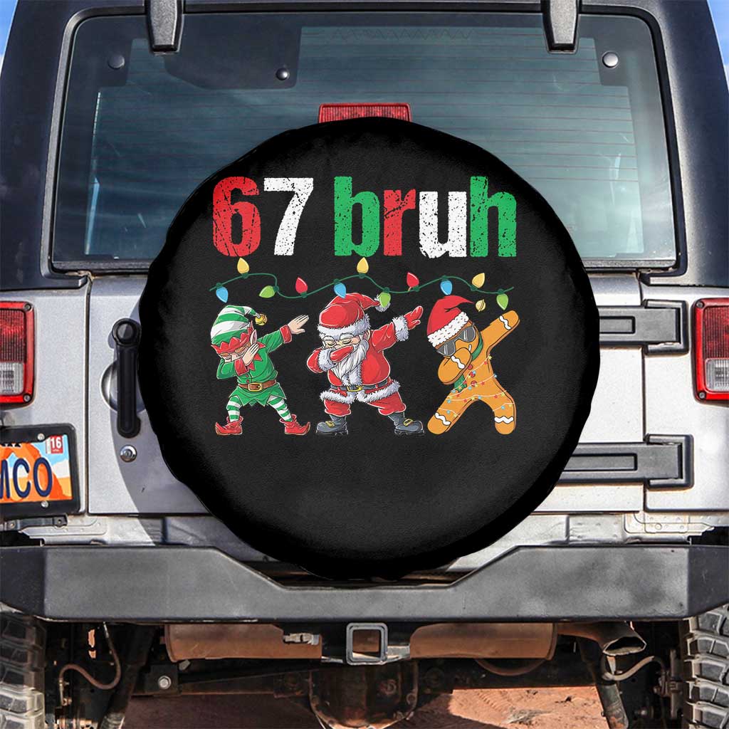 67 Christmas Spare Tire Cover Funny Six Seven Bruh Dabbing Santa Meme Pajamas - Wonder Print Shop