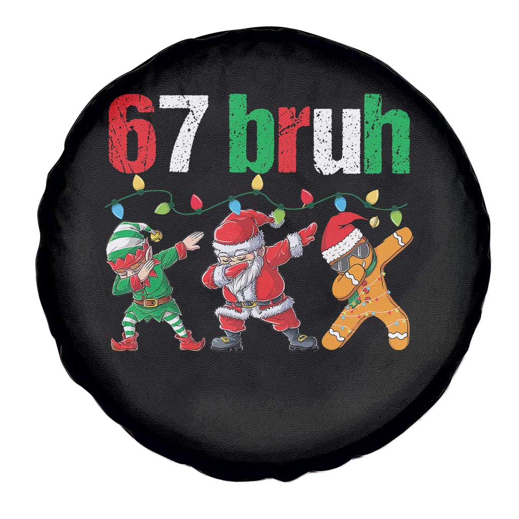 67 Christmas Spare Tire Cover Funny Six Seven Bruh Dabbing Santa Meme Pajamas - Wonder Print Shop