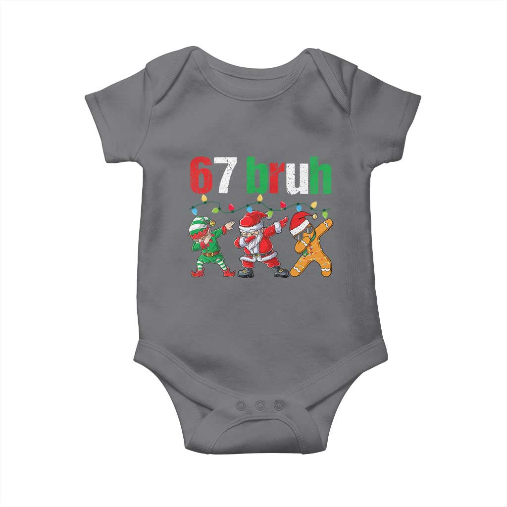 67 Christmas Baby Onesie Funny Six Seven Bruh Dabbing Santa Meme Pajamas - Wonder Print Shop