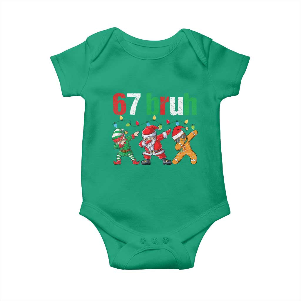 67 Christmas Baby Onesie Funny Six Seven Bruh Dabbing Santa Meme Pajamas - Wonder Print Shop