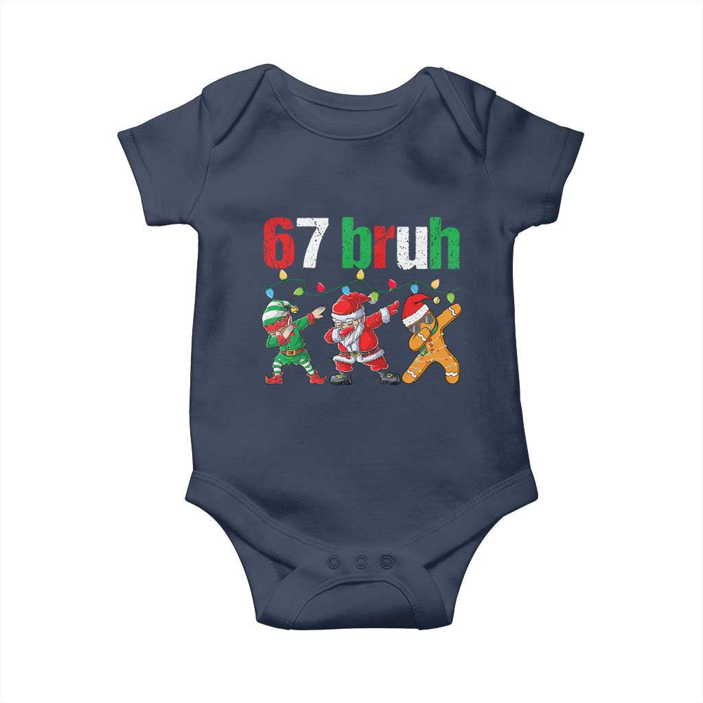 67 Christmas Baby Onesie Funny Six Seven Bruh Dabbing Santa Meme Pajamas - Wonder Print Shop