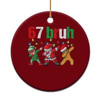 67 Christmas Ceramic Ornament Funny Six Seven Bruh Dabbing Santa Meme Pajamas - Wonder Print Shop