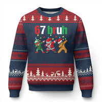 67 Xmas Ugly Christmas Sweater Funny Six Seven Bruh Dabbing Santa Meme Pajamas - Wonder Print Shop