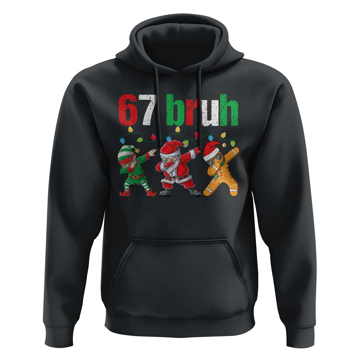 67 Christmas Hoodie Funny Six Seven Bruh Dabbing Santa Meme Pajamas - Wonder Print Shop