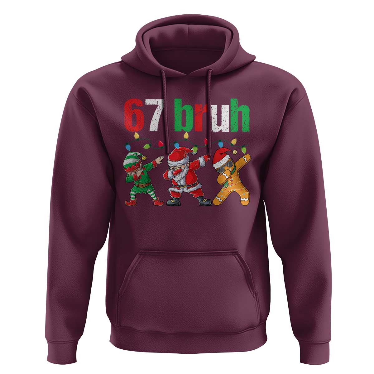 67 Christmas Hoodie Funny Six Seven Bruh Dabbing Santa Meme Pajamas - Wonder Print Shop