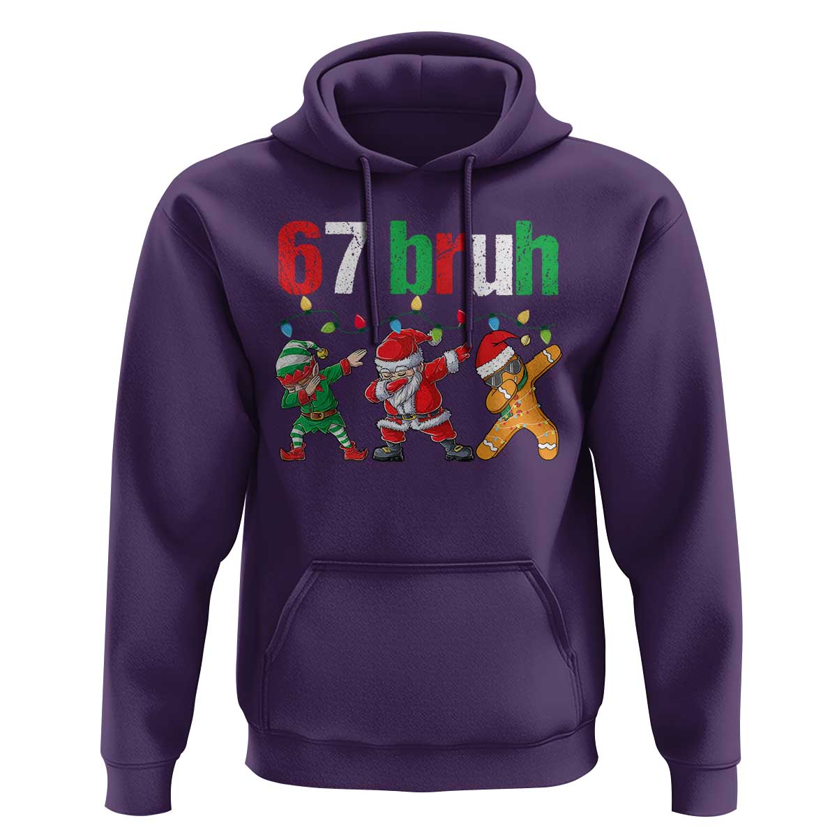 67 Christmas Hoodie Funny Six Seven Bruh Dabbing Santa Meme Pajamas - Wonder Print Shop