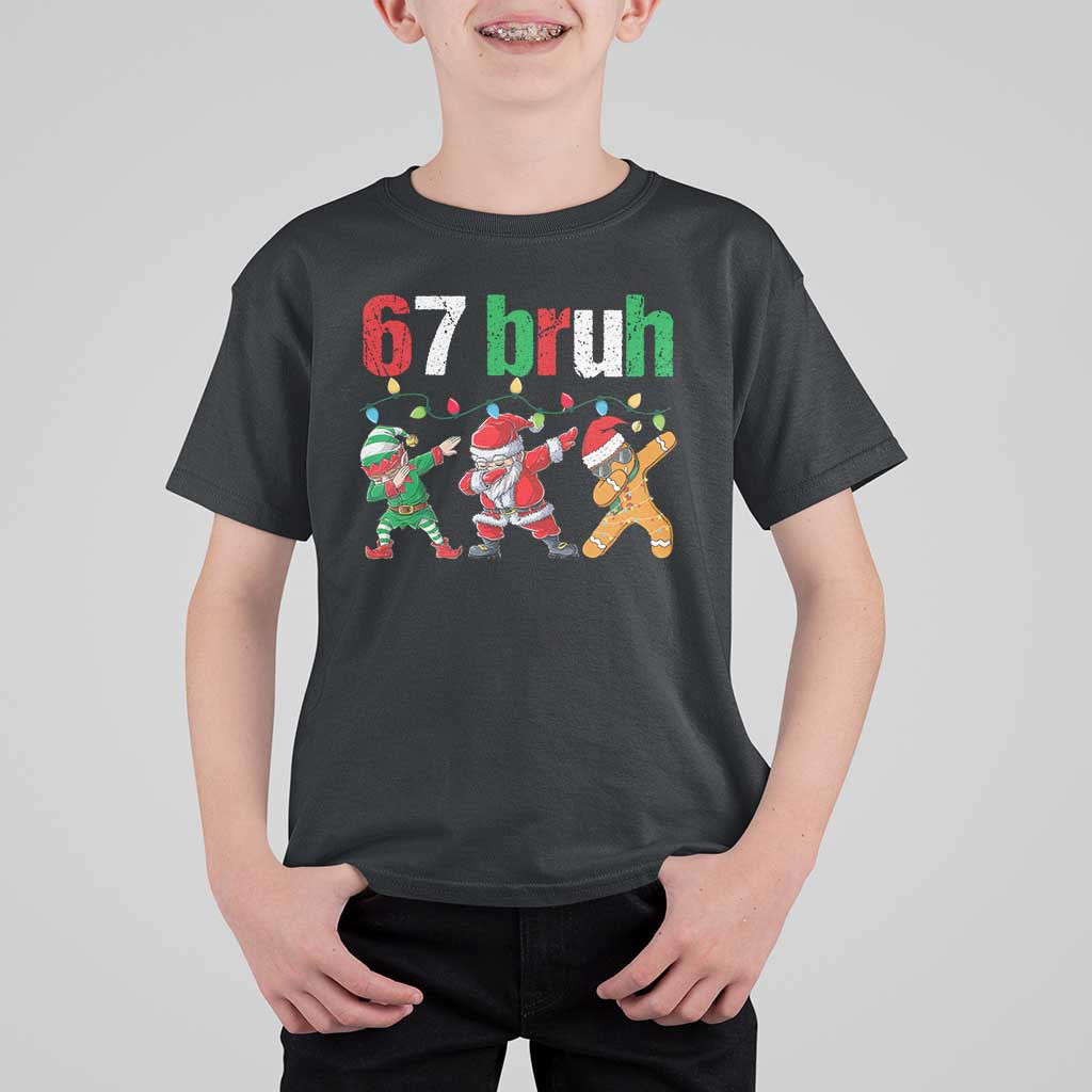 67 Christmas T Shirt For Kid Funny Six Seven Bruh Dabbing Santa Meme Pajamas - Wonder Print Shop