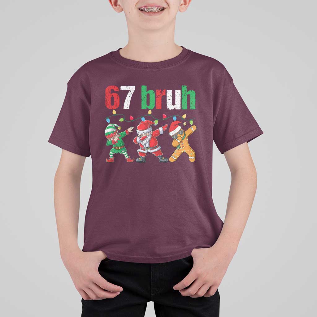 67 Christmas T Shirt For Kid Funny Six Seven Bruh Dabbing Santa Meme Pajamas - Wonder Print Shop